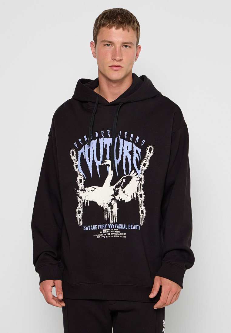 Versace Jeans Couture Hoodie antraciet gemêleerd Versace Jeans Couture Hoodie antraciet gemêleerd