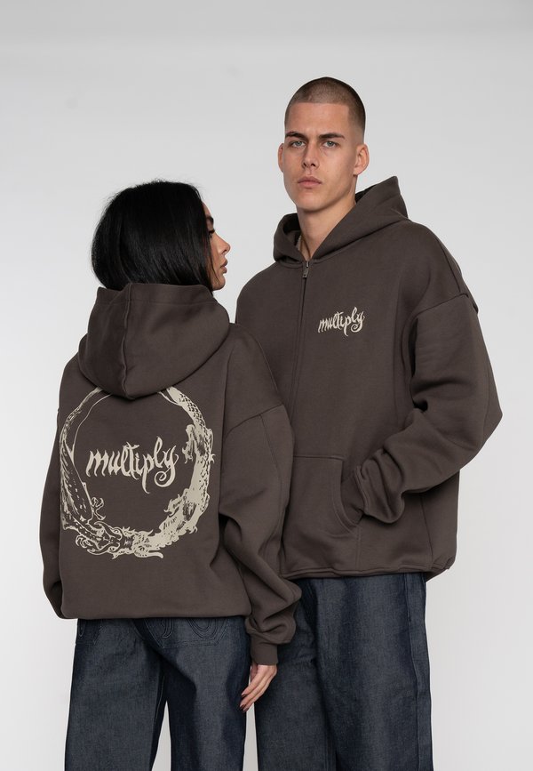 HOODIE LAW OF NATURE - Sweatjacke - turkish coffee