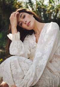 Dobber EMMY STRUCTURE V NECK BLOUSE - Bluse - off white