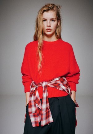 PULL&BEAR, BASIC KNIT - JUMPER - Pullover - red