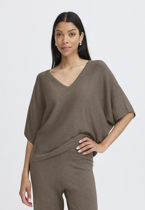 MMMORLA VNECK  - Basic póló - walnut melange