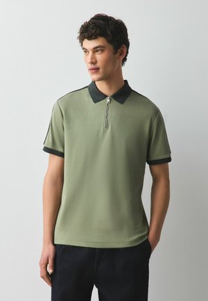 Next, REGULAR FIT - OVERARM STRIPE POLO SHIRT . - Poloshirt - khaki green