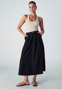 WILLA MIMIE MIDI - Pliceret nederdel /Nederdele med folder - anthracite