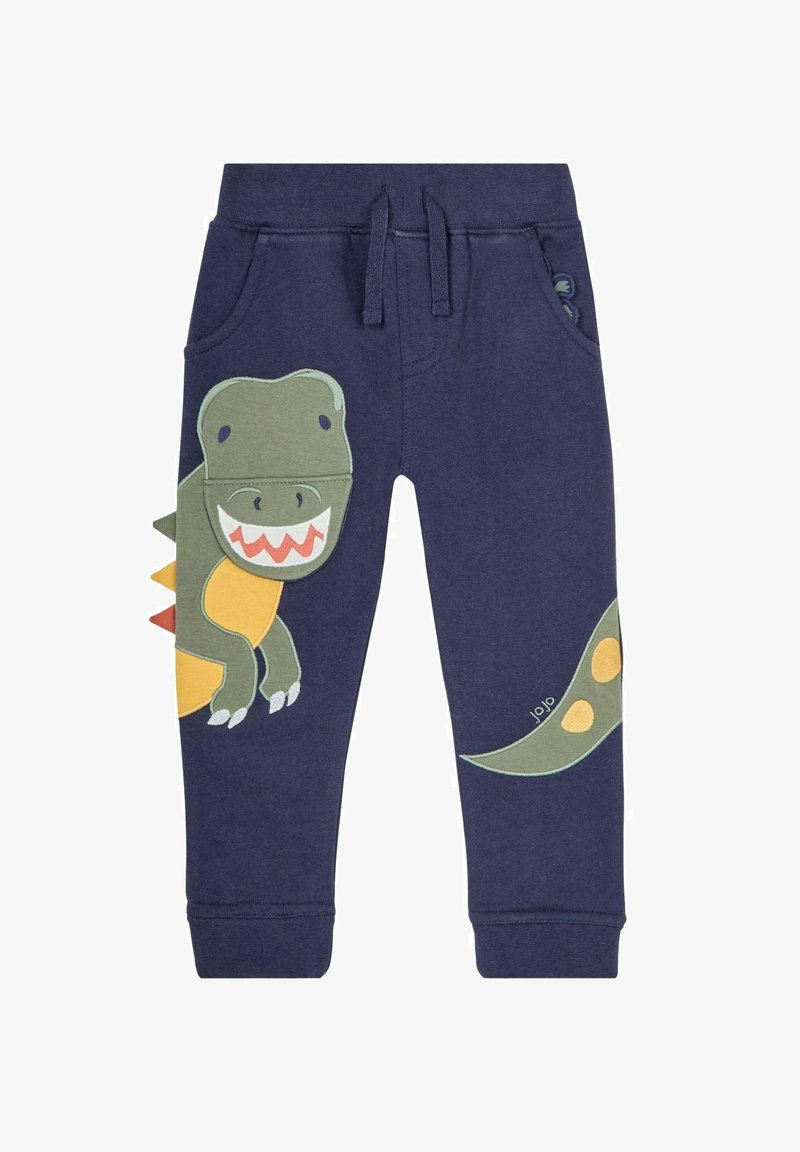 Temnota zila sporta bikses izceļas ar rotaļīgu dinozaura dizainu ar zaļiem un dzelteniem akcentiem un gludu tekstūru. Iekļauta regulējama aukla jostasvietā.