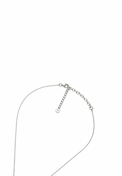 Silverfärgad kedjehalsband med en delikat, tunn design och ett runt lås som har en justerbar förlängning med en liten logotagg.