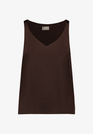 Vera Mont, VERA MONT SATIN-BLUSE MIT V-AUSSCHNITT - Blouse - rostbraun