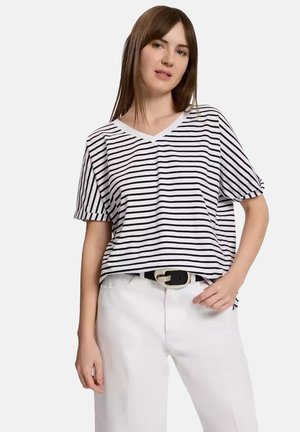 Cross Jeans STRIPED - Print T-shirt - biały