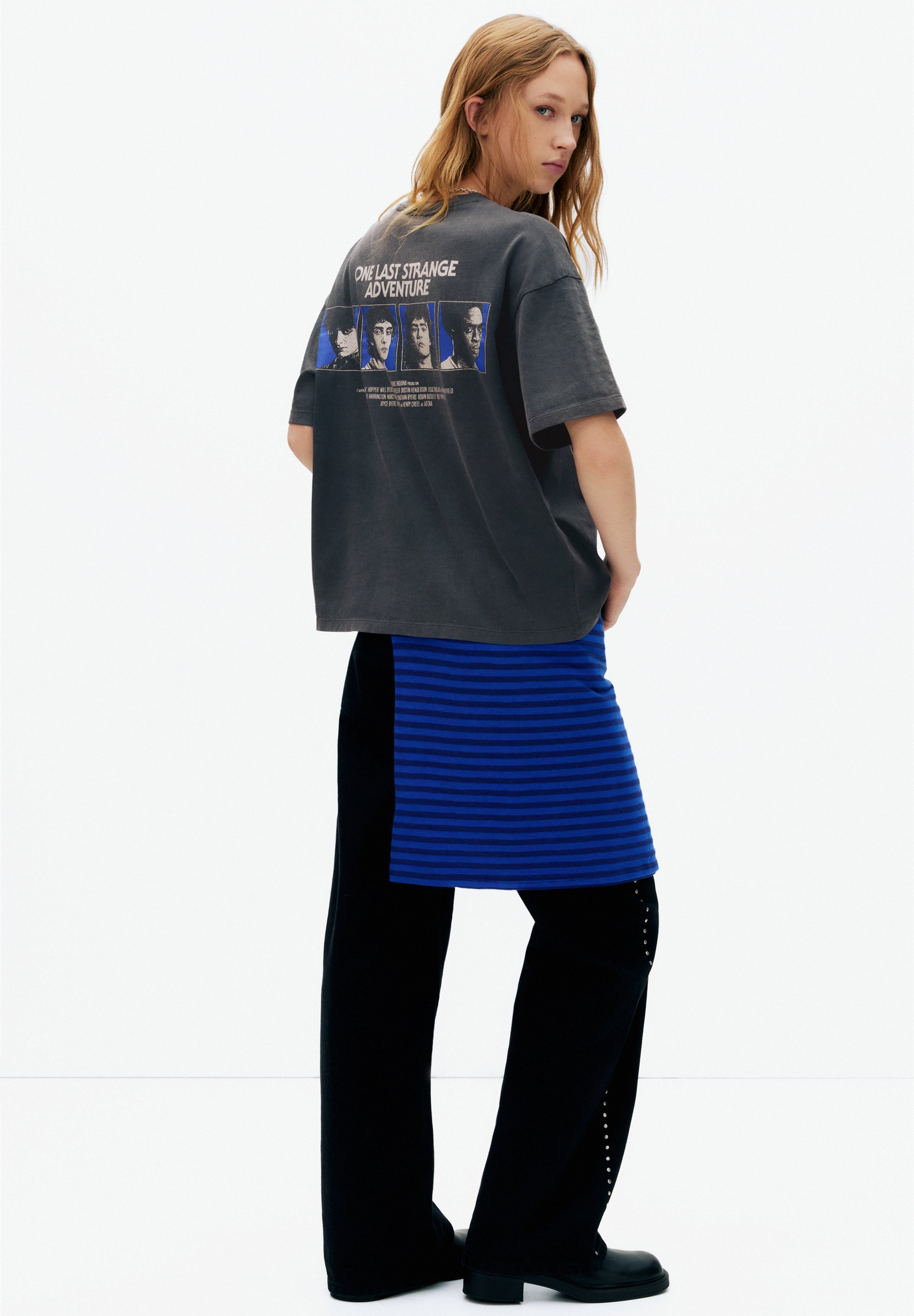 PULL&BEAR STRANGER THINGS - Print T-shirt - black - Zalando