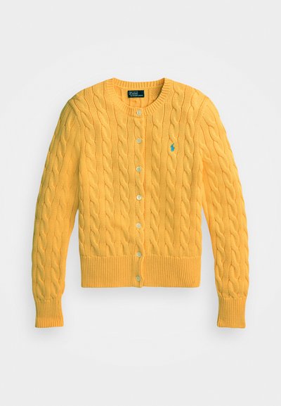 Polo Ralph Lauren CABLE KNIT COTTON CREWNECK CARDIGAN - Cardigan - cambridge yellow
