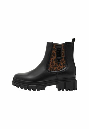 Platform ankle boots - black leopard