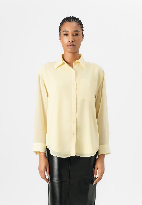 ROLL SLEEVE UTILITY POCKET - Button-down blouse - sunlight