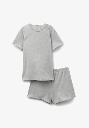 Tezenis, SHORT RIBBED SCALLOPED - Conjunto de pijama - grey