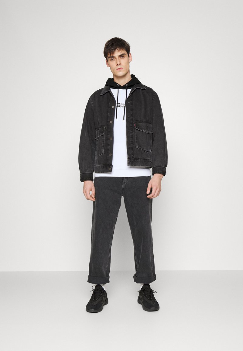 Santa Cruz FLIER STRIP HOOD - Camisola - black/white