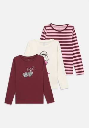 NKFNIANA 3 PACK - Top s dlhým rukávom - lilac/cloud dancer/burgundy