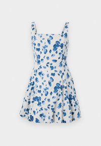 The A&F Mila Bubble Hem Mini Dress - Kjole - blue/white