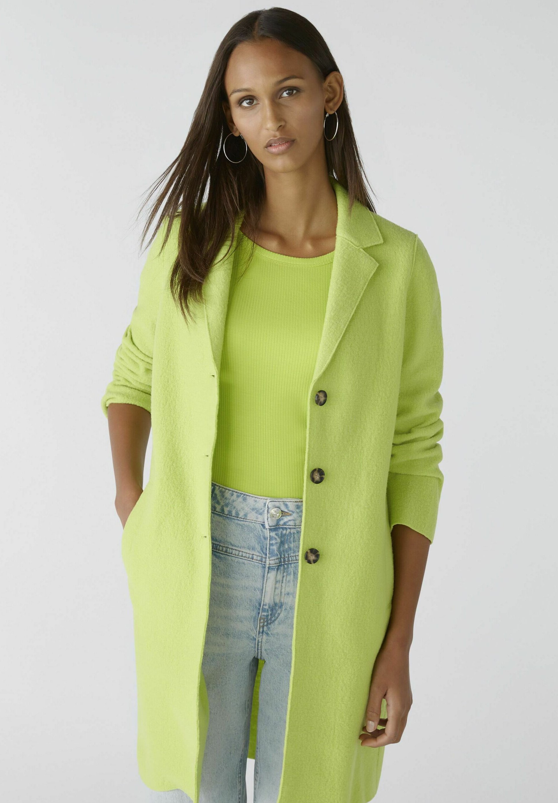 Oui MAYSON - Klassischer Mantel - tender shoots/hellgrün - Zalando.de 