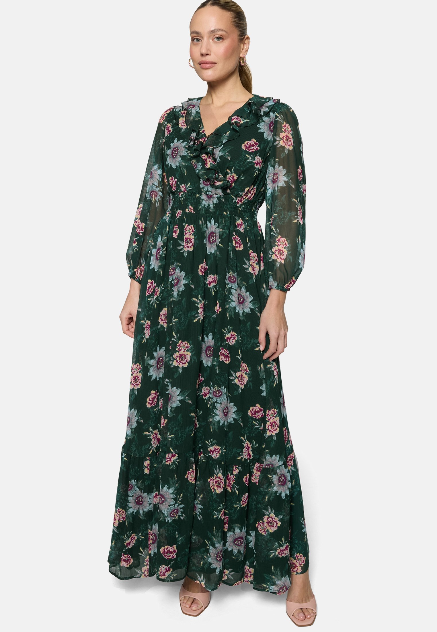 zero MIT BLUMENMUSTER - Maxi dress - dark green pink/green - Zalando.ie zero MIT BLUMENMUSTER - Maxi dress - dark green pink/green - Zalando.ie