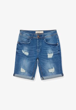 INSIDE, ROTOS - Shorts vaqueros - azul
