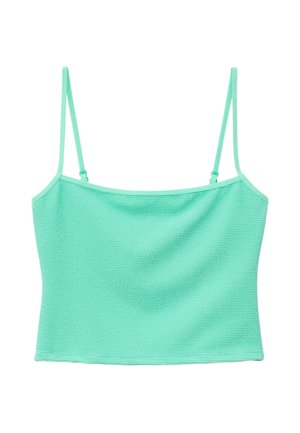 & OTHER STORIES, & OTHER STORIES SQUARE-NECK TANKINI TOP - Haut de bikini - light green