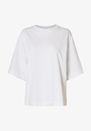 Selected, SLWCOLWOMAN OVERSIZED TEE - T-shirts basic - bright white