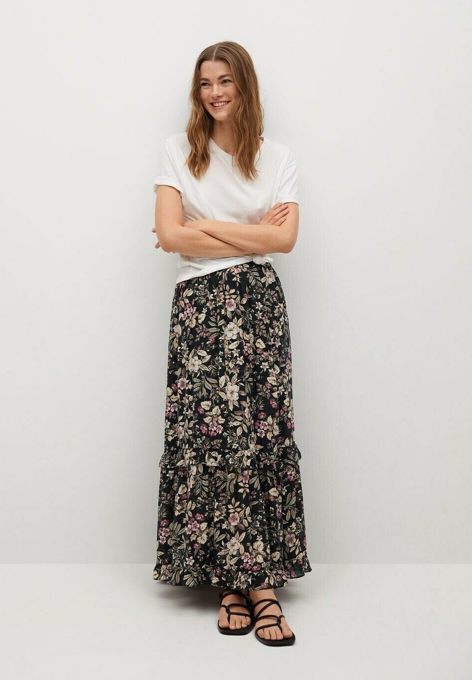 Mango Gonna a pieghe - black/nero - Zalando.it