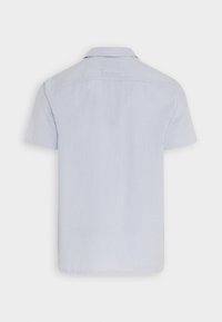 Koszula z krótkim rękawem w jasnoniebieskim kolorze z cienkimi pionowymi paskami. Posiada klasyczny kołnierzyk i prosty dół. Wykonana z bawełny.