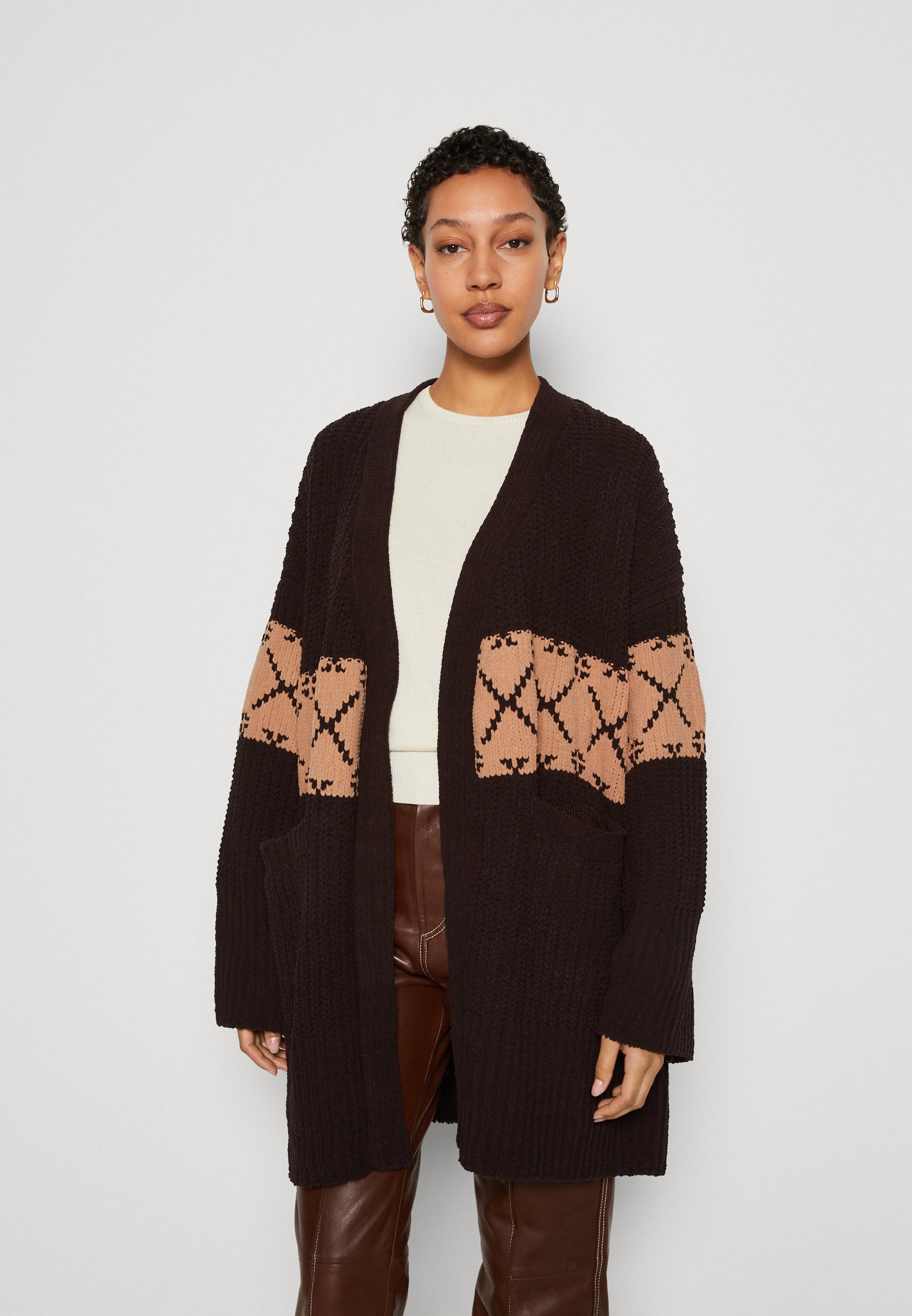 Replay Cardigan - deep brown/desert/brown - Zalando.de