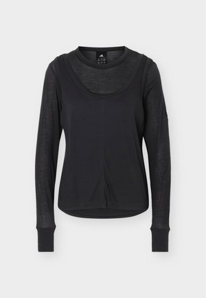 adidas Sportswear, SOFT LUX SHEER LONG SLEEVE - Long sleeved top - black