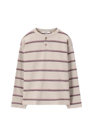 GESTREIFTES LANGARMSHIRT  - Long sleeved top - beige