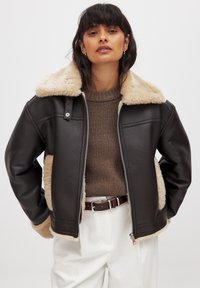 Imitatieleren jas - dark brown