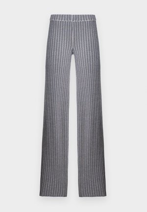 LONG FLARE PANTS - Pantalones - navy