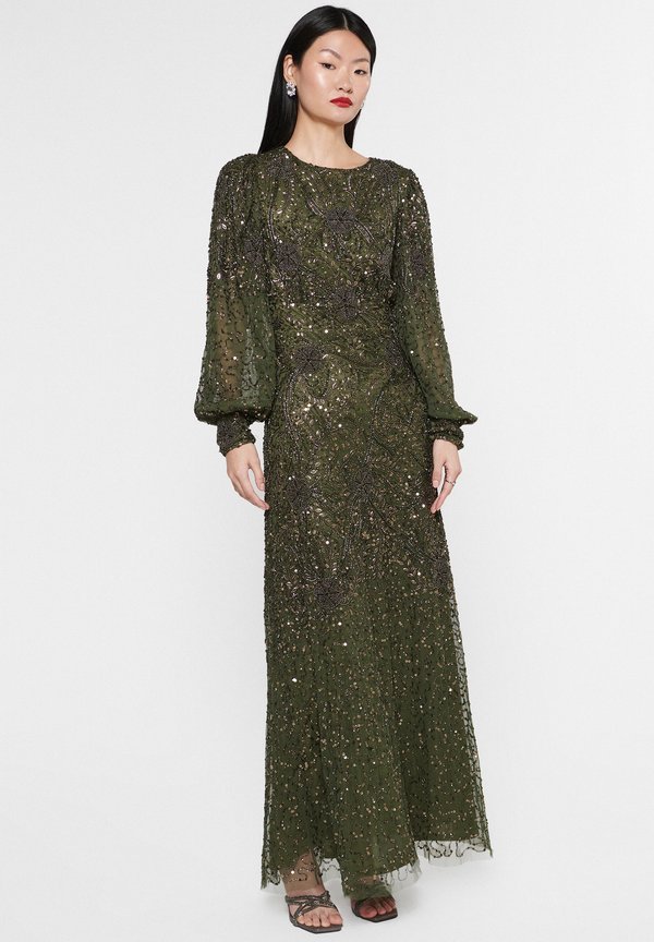 EMBELLISHED SEQUINS - Ballkleid - olive