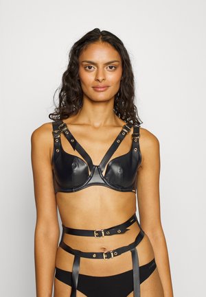 PLUNGE - Podprsenka s kosticemi - black