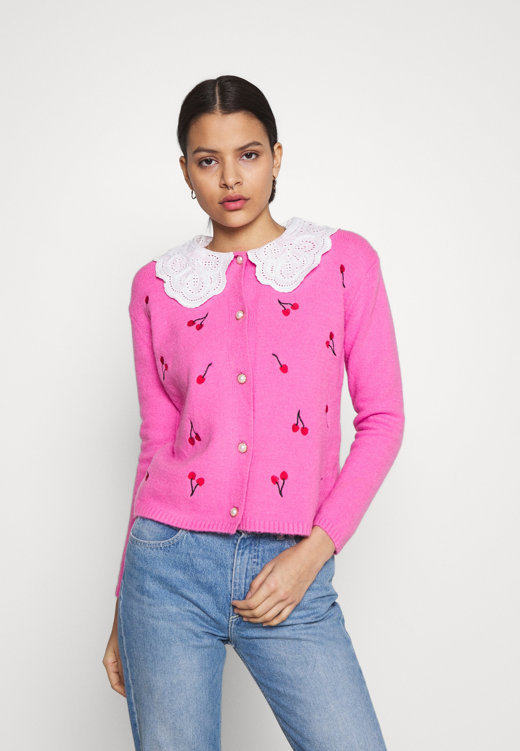 pink cherry cardigan