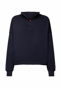 Sudadera de marina con cuello alto, corte relajado, puños acanalados y dobladillo, confeccionada en tejido suave para mayor comodidad. Diseño minimalista.