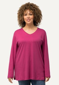 Ulla Popken GROSSE GRÖSSEN BASIC-V LANGARM  - Maglietta a manica lunga - dark purple