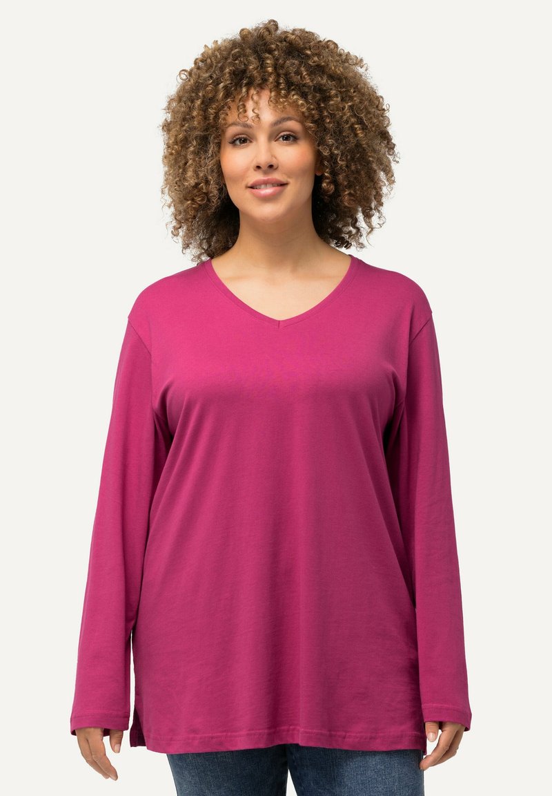 Ulla Popken GROSSE GRÖSSEN BASIC-V LANGARM  - Maglietta a manica lunga - dark purple