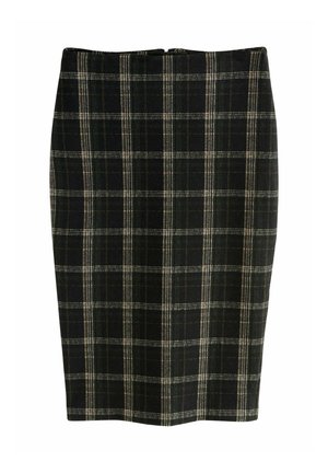 BRUSHED - Pencil skirt - green/black check