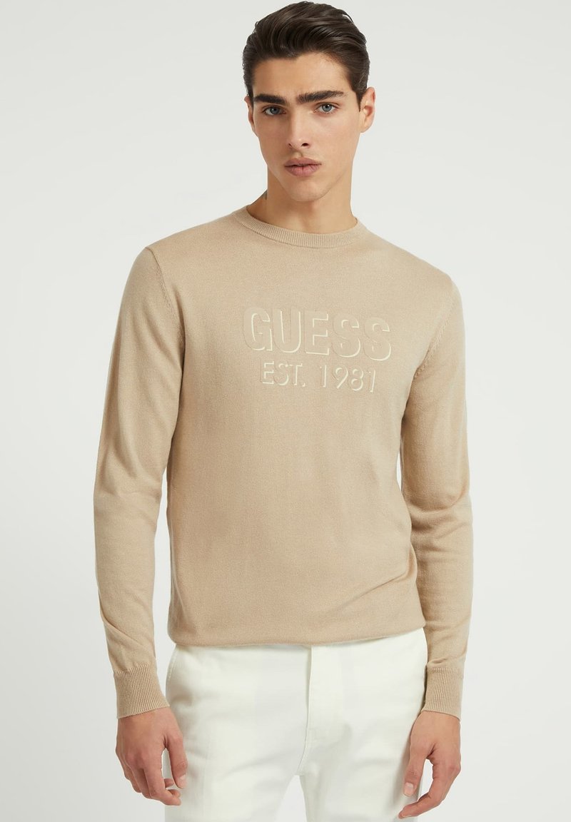 Guess FRONTLOGO Jumper beige Zalando.ie