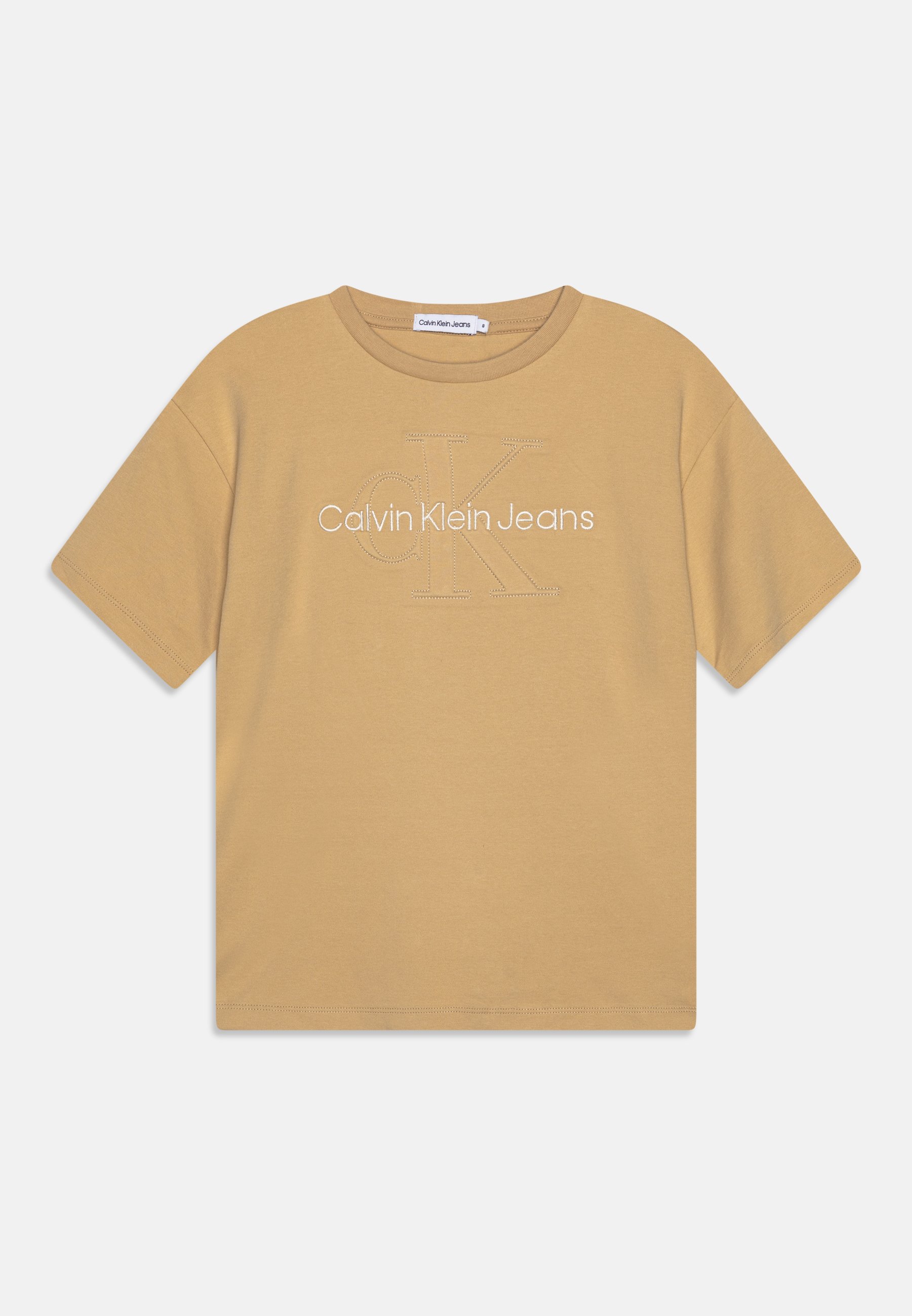 Calvin Klein Jeans PADDED MONOLOGO Print T-shirt pale khaki