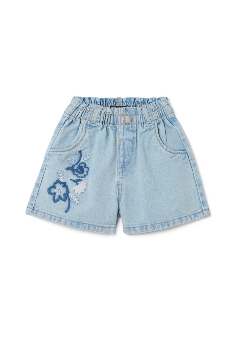 OVS - FLORAL EMBROIDERED - Denim shorts - light blue, Enlarge