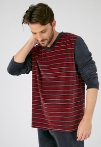 Damart COL V RAYÉ SET - Pigiama - gris