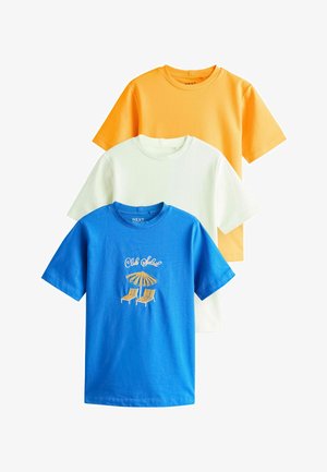 Next, HEAVYWEIGHT BASIC T-SHIRTS 3 PACK. - REGULAR FIT - T-shirt basic - blue orange white graphic