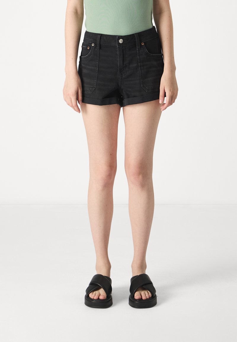 American Eagle EASY SHORTIE - Džinsa auduma šorti - black