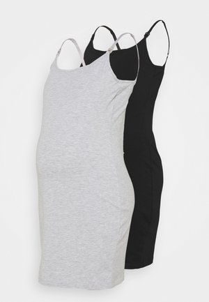 NURSING 2 PACK JERSEY DRESS - Jerseykjole - black/light grey