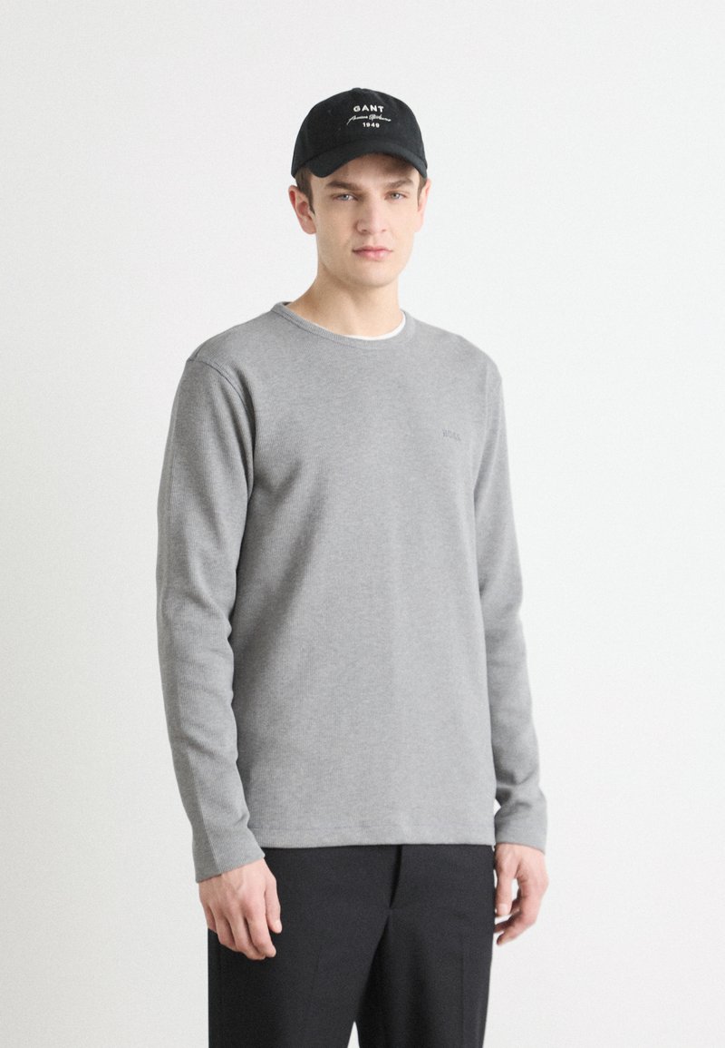 BOSS TEMPESTO - Tops ar garām piedurknēm - light pastel grey