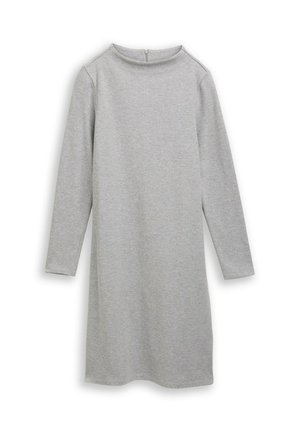 TOM TAILOR, TOM TAILOR KLEIDER & JUMPSUITS COSY KLEID MIT STEHKRAGEN - Jerseyjurk - medium silver grey melange