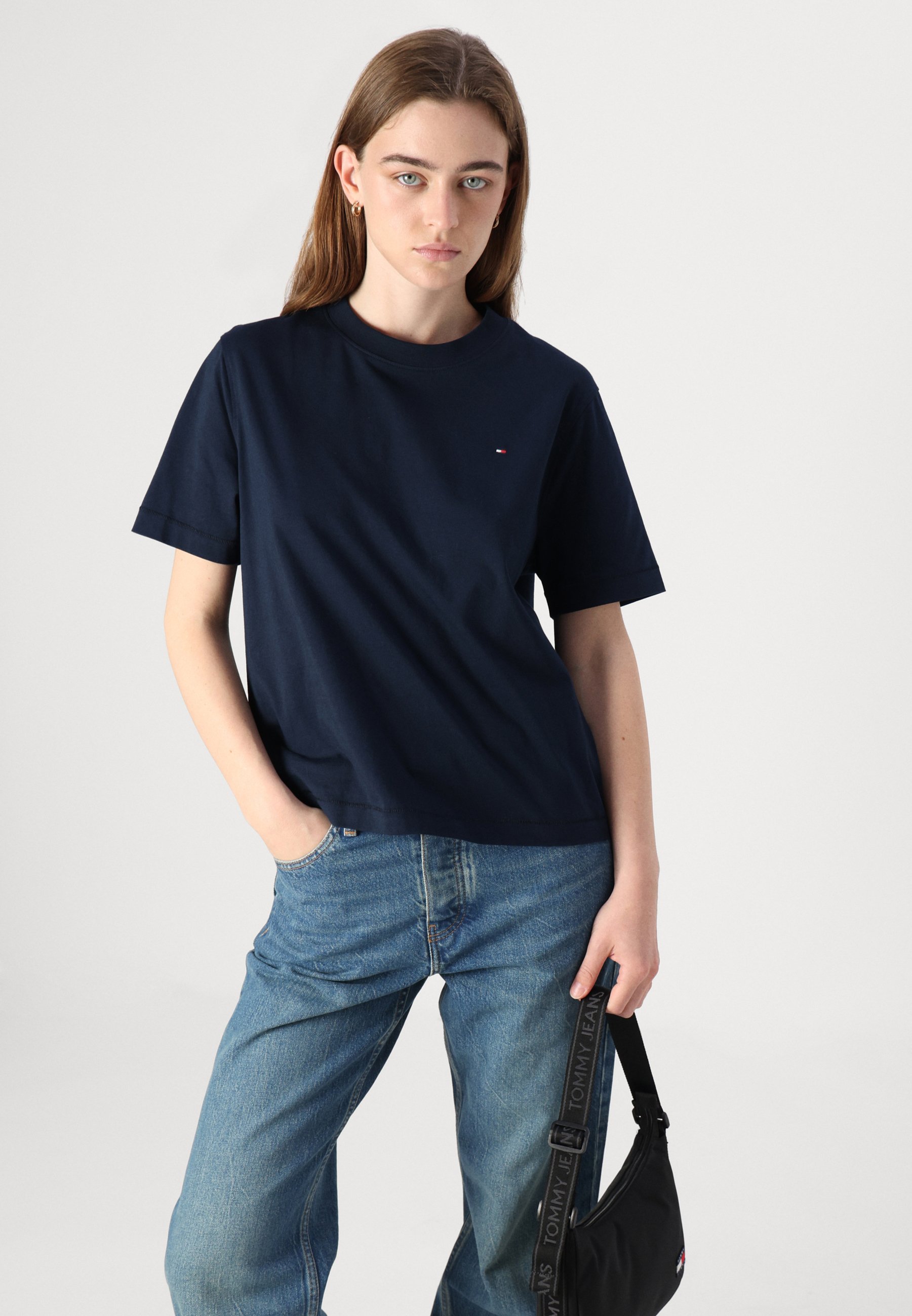 売れ筋商品|||トミー ヒルフィガー Tシャツ レディース トップス MODERN - Print T-shirt - dark night navy Tommy Hilfiger Women's T-shirt Dark Night Navy WW0WW43895