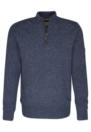 Striktrøje - mottled dark blue