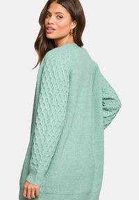 Lipsy HONEYCOMB LONGLINE - Kardigán - green